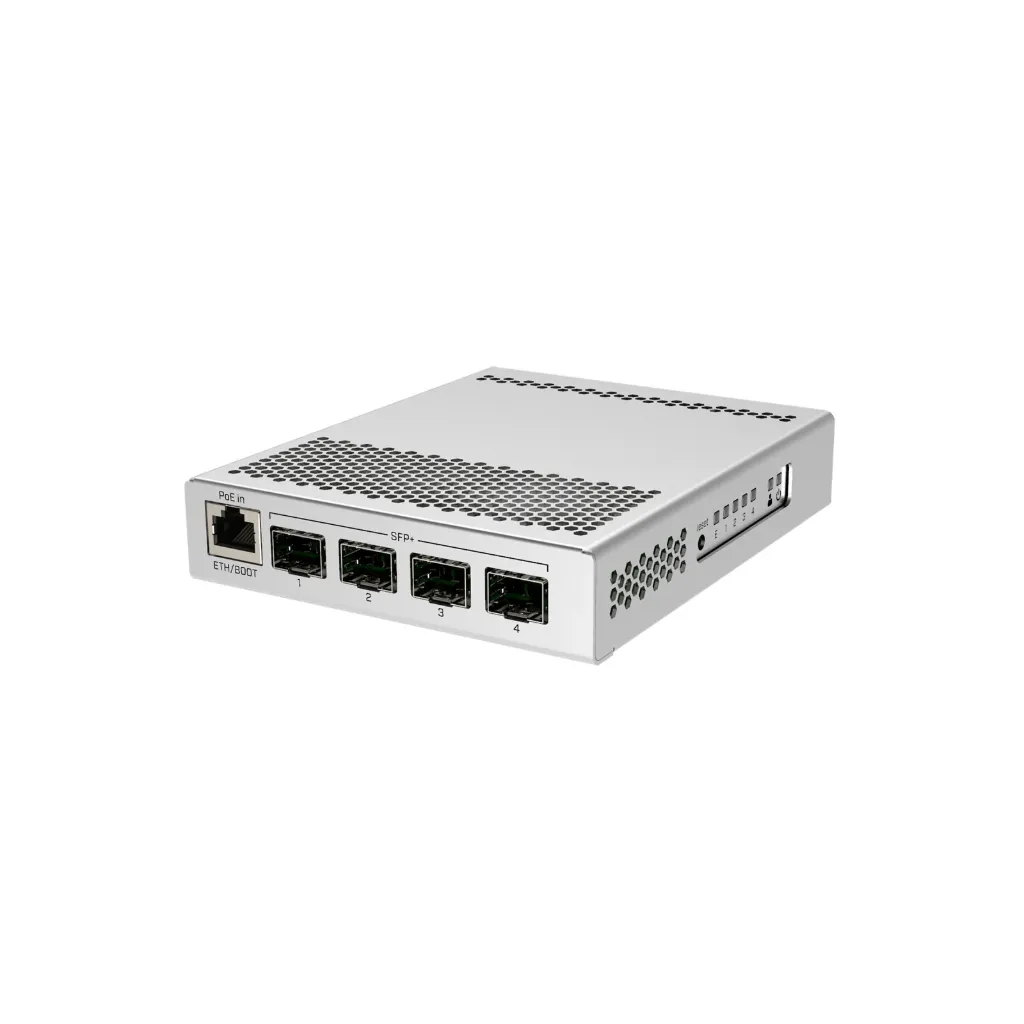 [CRS305-1G-4S+IN] Mikrotik CRS305-1G-4S+IN Cloud Router Switch 305-1G-4S+IN with 800MHz CPU, 512MB RAM, 1xGigabit LAN, 4 x SFP+ cages, RouterOS L5 or SwitchOS (dual boot), metallic desktop case, PSU
