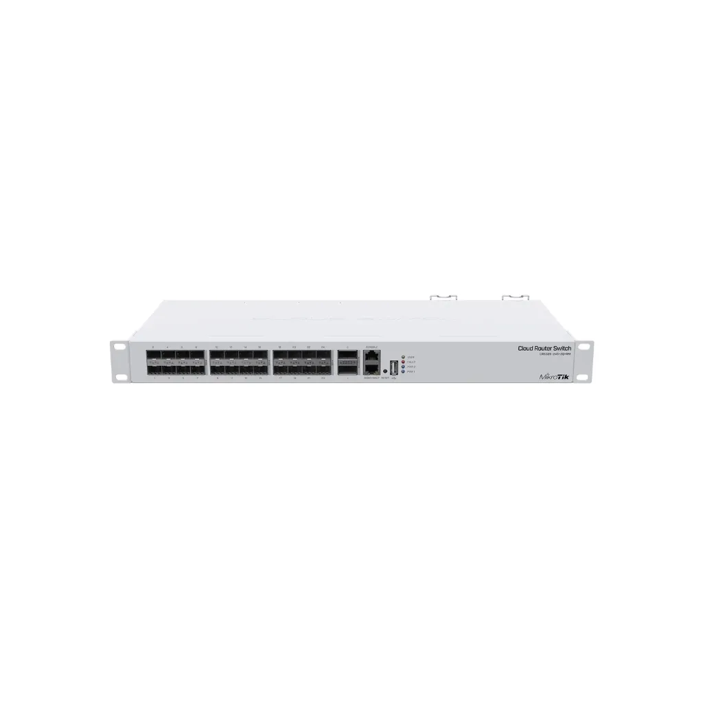 [CRS326-24S+2Q+RM] Mikrotik CRS326-24S+2Q+RM Cloud Router Switch 326-24S+2Q+RM with 2 x 40G QSFP+ cages, 24 10G SFP+ cages, 1x LAN port for management, RouterOS L5 or SwitchOS (dual boot), 1U rackmount enclosure, Dual redundant PSU