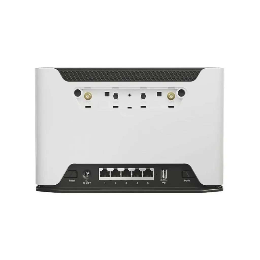 [RBD53G-5HacD2HnD-TC&EG18-EA] Mikrotik RBD53G-5HacD2HnD-TC&EG18-EA Chateau LTE18 kit with 716MHz four core CPU, 256MB RAM, 5 x Gigabit LAN, two wireless interfaces (built-in 2.4Ghz 802.11b/g/n two chain wireless with integrated antennas, built-in 5Ghz 802.11ac two chain wireless with integrated antennas), LTE CAT18 modem for International bands 1/3/5/7/8/20/28/38/40/41 with integrated antennas, SMA connectors for external antennas, tower case, USB, PSU, RouterOS L4. Available only per special order, MOQ 1,000pcs