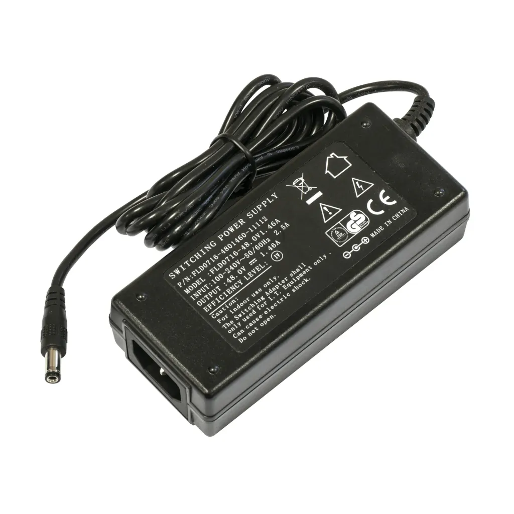 [48POW] Mikrotik 48POW 48V 1.46A 70W straight DC plug, power supply + power plug (EU or US)
