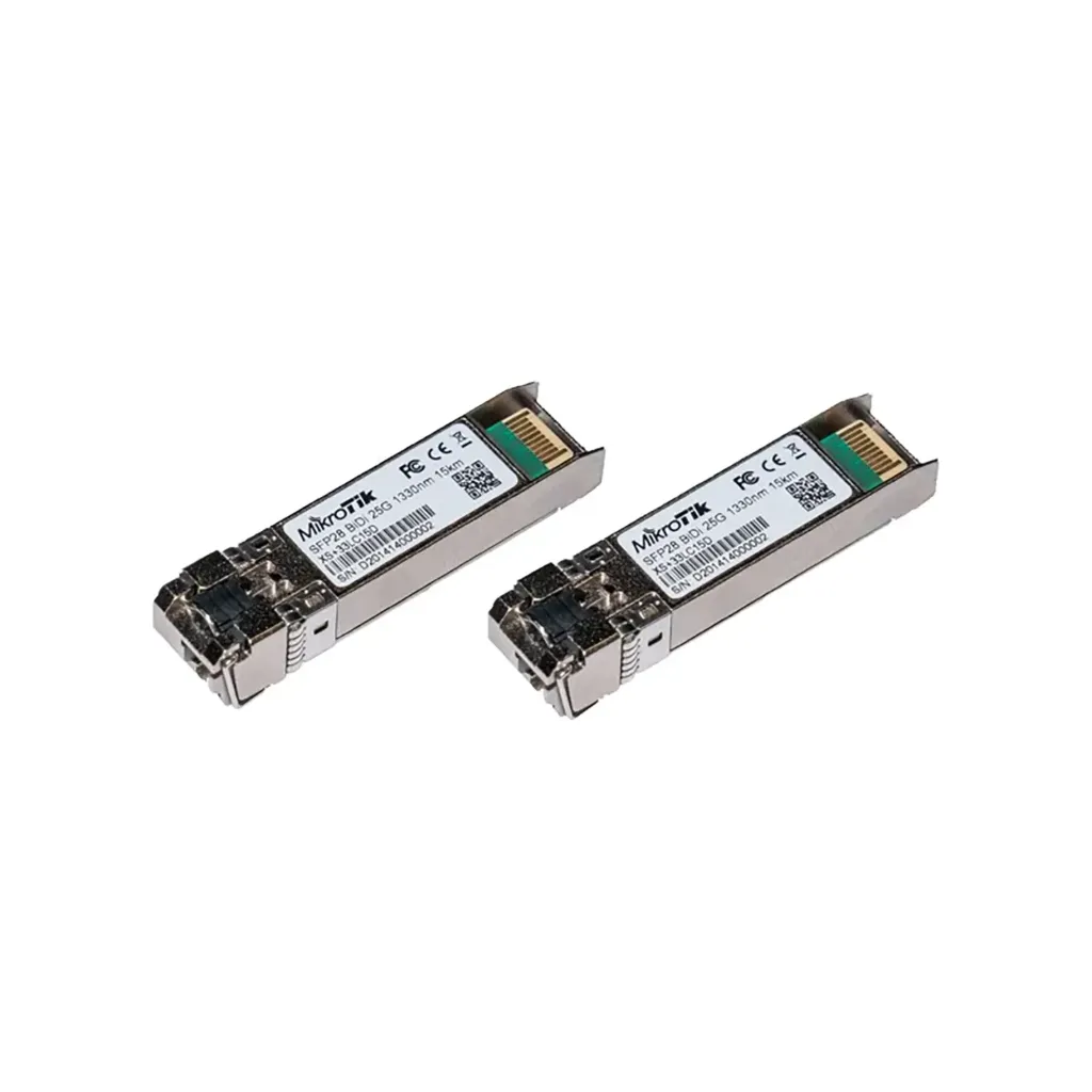 [XS+2733LC15D] Mikrotik XS+2733LC15D Pair of bidirectional SFP 1G / SFP+ 10G / SFP28 25G 15km modules (T1270nm/R1330nm, Single LC-connector + T1330nm/R1270nm, Single LC-connector)