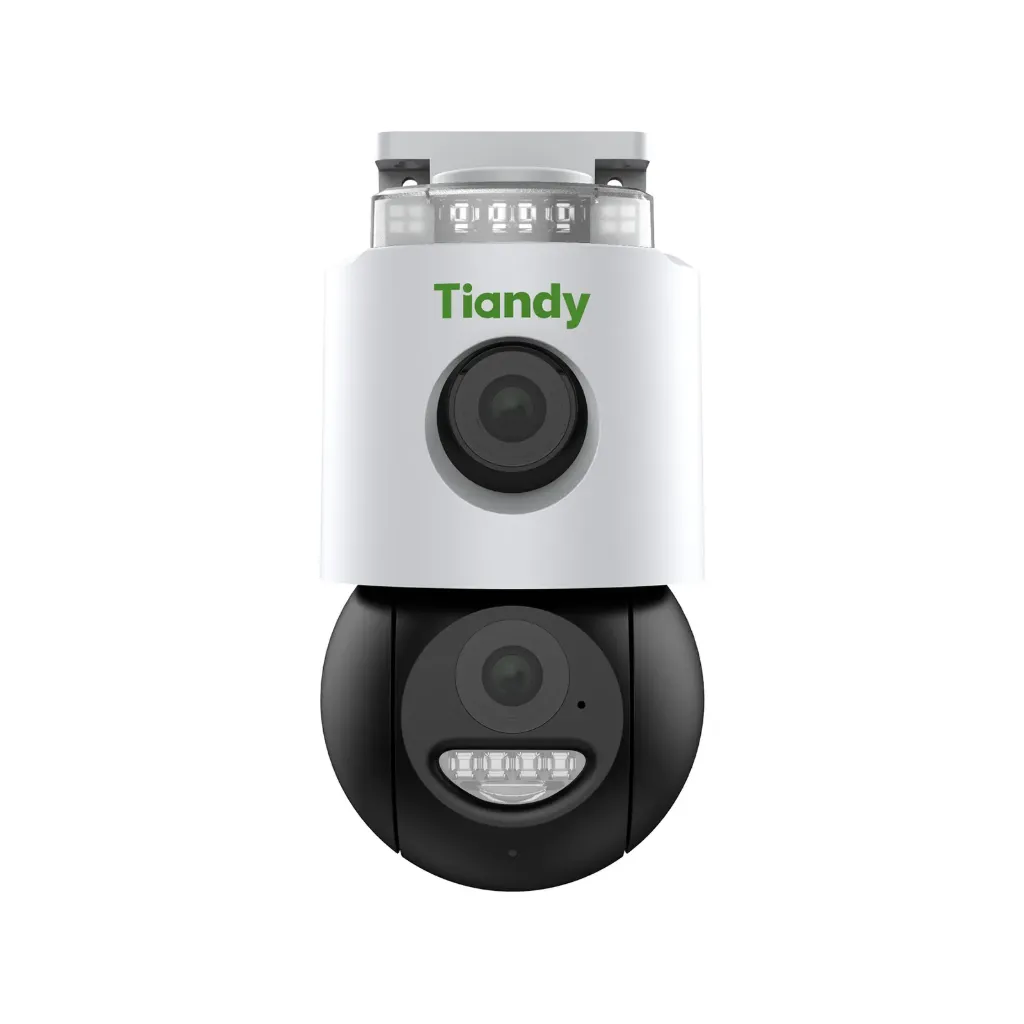Tiandy TC-H363N Spec:I5W/WIFI/Eu/4mm/V4.0 - Wireless PT - 1/3"CMOS, F1.6+F1.6, 0.02Lux, 3MP+3MP.red and blue EW,Built-in Mic and speaker,Plastic Housing,WiFi, European standard power adapter supply