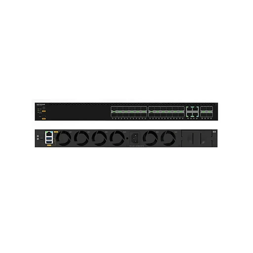 Netgear MSM4328F-100NES / M4350-MSM4328F / 24 x 1G/2.5G SFP, and 4 Combo 10GBASE-T Copper / 10G SFP+) L3 Managed stackable switch AV Line